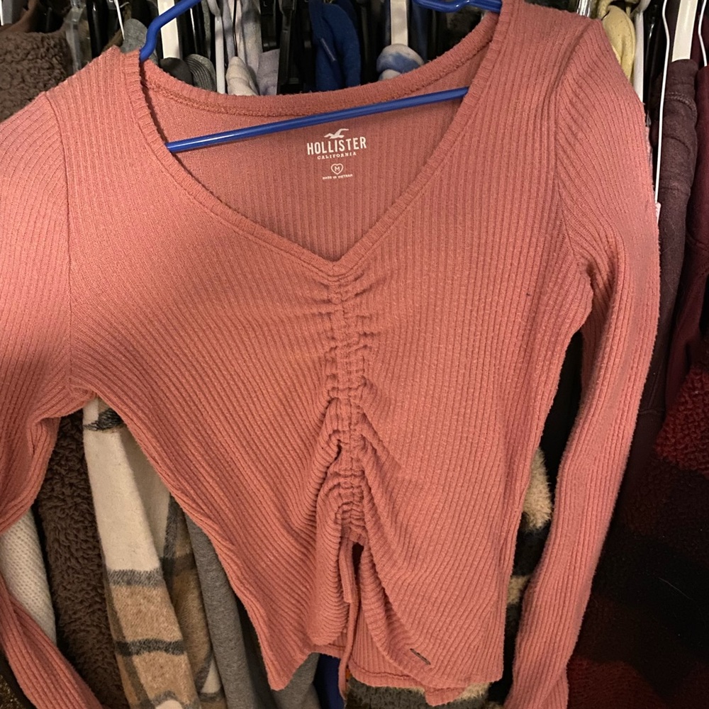 Hollister Scrunched Pink Top